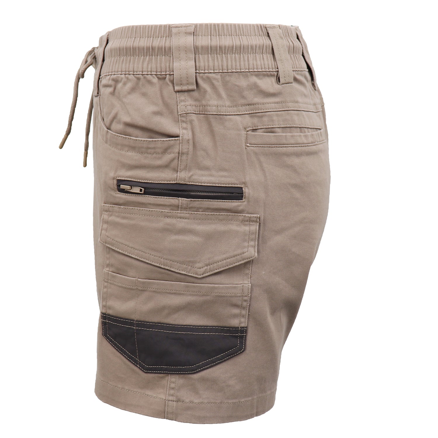 Mens Cargo Cotton Work Shorts 10 Pockets Tradies Utility Pants Workwear Trousers, Khaki, 28