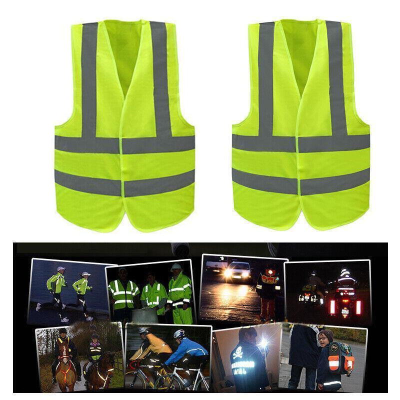 Yellow Reflective High Visibility Vest Workwear for Day and Night Use - 2XL